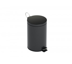 Wastepaper bin 12L black stainless steel